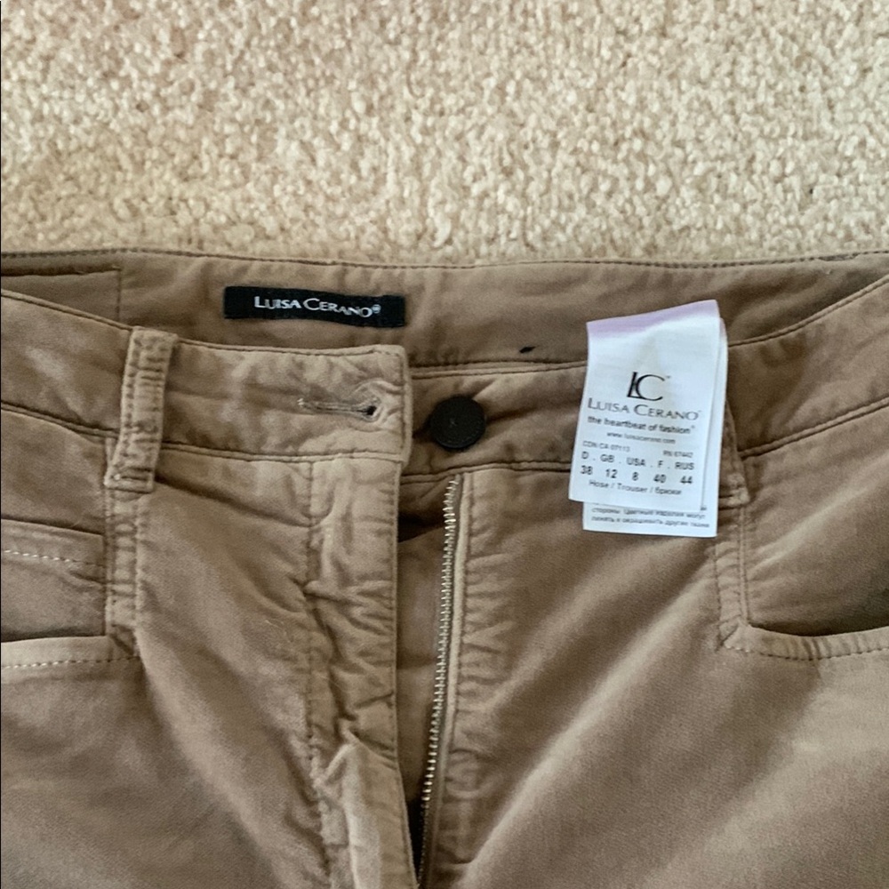 Luisa Cerano women’s Tan suede -like Pants